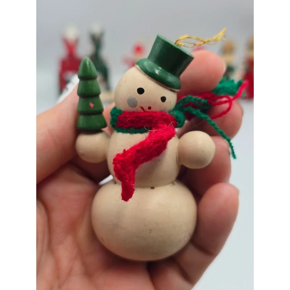 Unbranded Vintage Wooden Christmas Ornaments Mixed‎ Lot Multicolor Good Folk Art